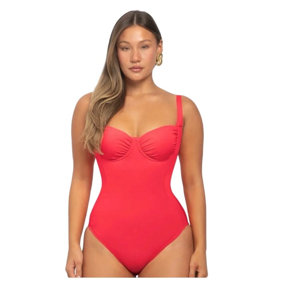 NWT TA3 SWEETIE Large XLong Pink Orange Coral Viral Sculpting Swimsuit Beach